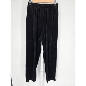 Ship'n Shore Women's Black Velvet High Rise Elastic Waist Pant Size M